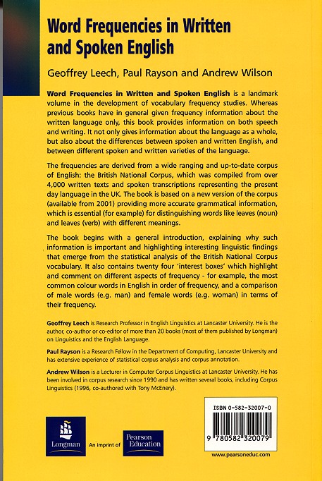 Spoken English Books. Back cover of the ook as an